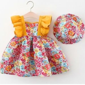 Summer Toddler Girl Clothes Set Baby Beach Dresses Cute Bow Plaid Sleeveless
